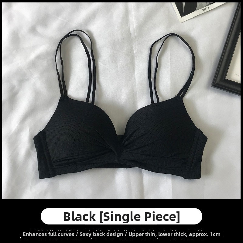 Bezdrôtová push-up podprsenka so vzhľadom na pekný chrbát, tenké ramienka, košíky 3/4, nylon/elastán, pohodlné každodenné nosenie