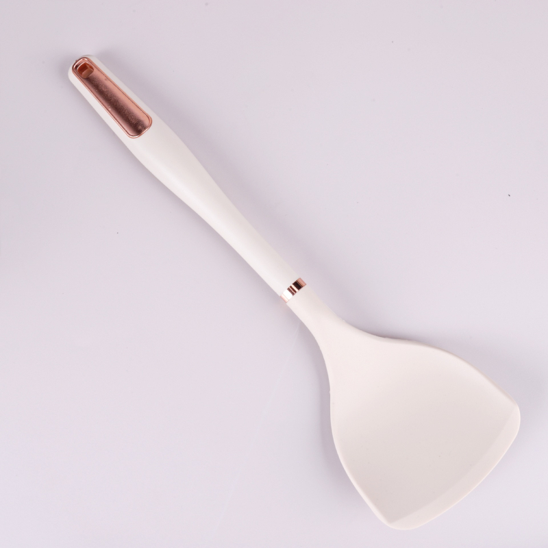 Spatulă din silicon alb, de calitate alimentară, rezistentă la temperaturi înalte, pentru uz casnic, spatulă antiaderentă pentru tigăi, ustensile de bucătărie, spatulă de gătit și lingură de supă