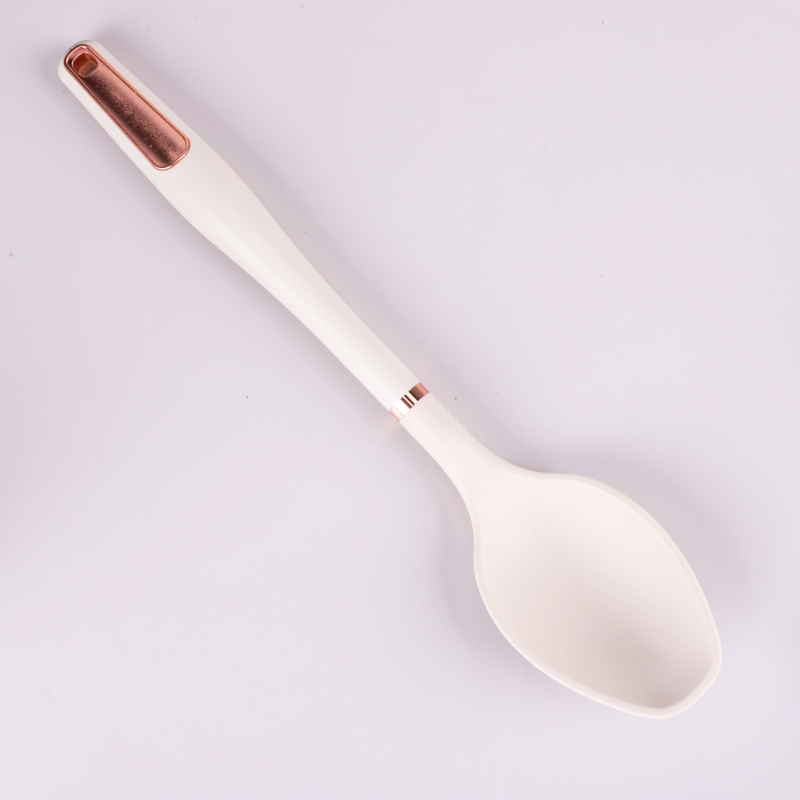 Spatulă din silicon alb, de calitate alimentară, rezistentă la temperaturi înalte, pentru uz casnic, spatulă antiaderentă pentru tigăi, ustensile de bucătărie, spatulă de gătit și lingură de supă