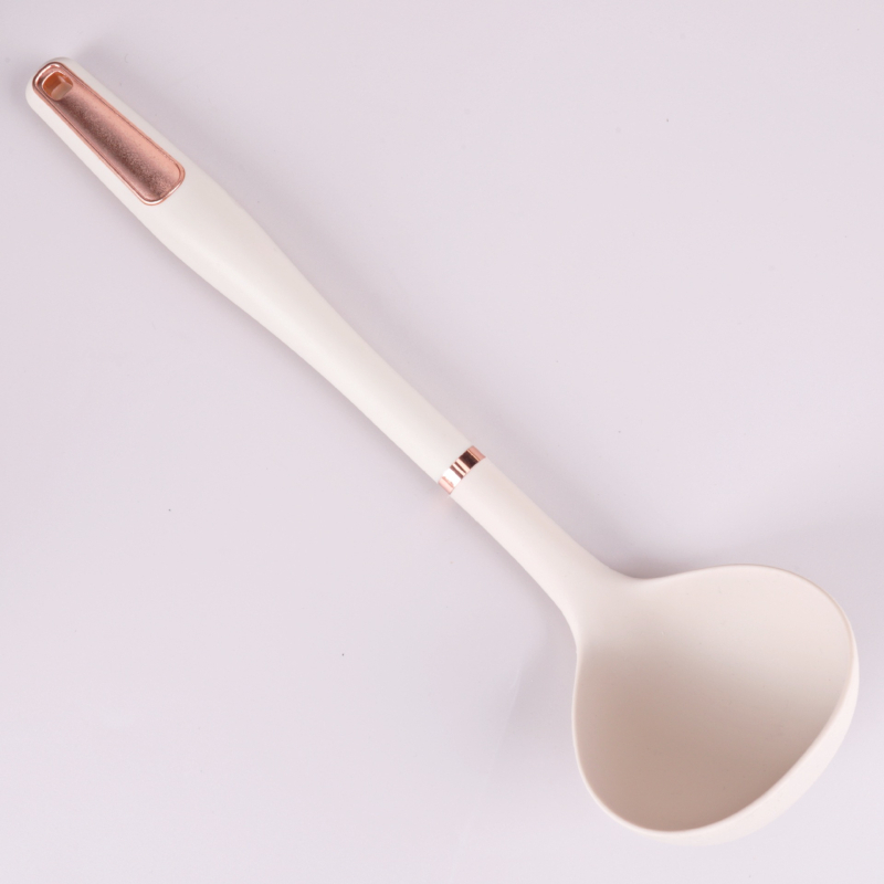Spatulă din silicon alb, de calitate alimentară, rezistentă la temperaturi înalte, pentru uz casnic, spatulă antiaderentă pentru tigăi, ustensile de bucătărie, spatulă de gătit și lingură de supă