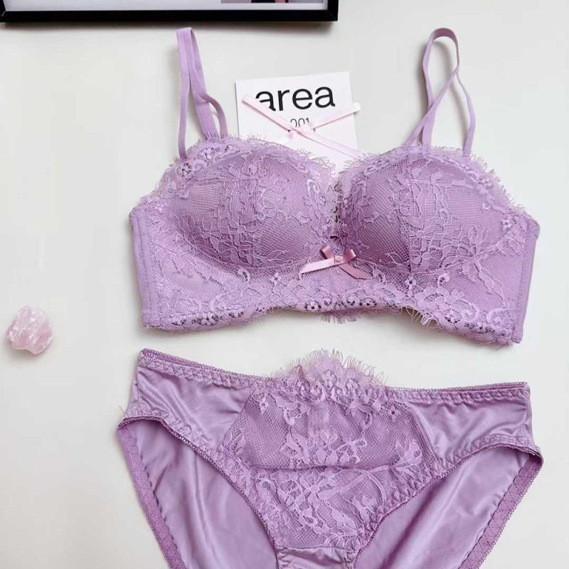 Čipkasti set grudnjaka za male grudi, 3/4 košarice, anti-sagging, seksi