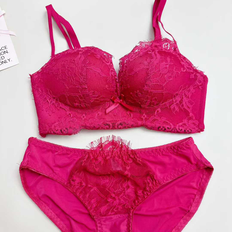 Čipkasti set grudnjaka za male grudi, 3/4 košarice, anti-sagging, seksi