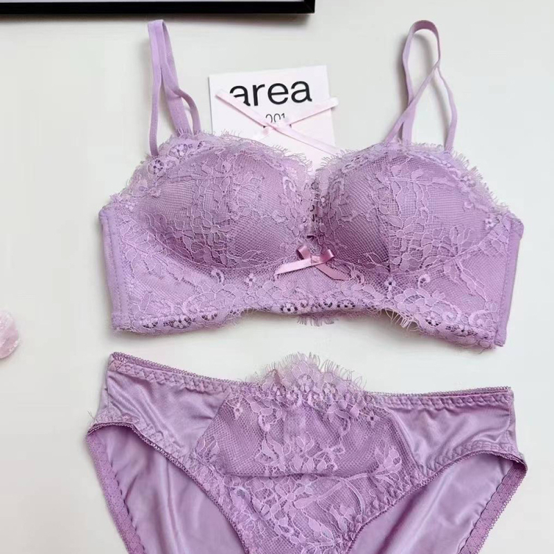 Čipkasti set grudnjaka za male grudi, 3/4 košarice, anti-sagging, seksi
