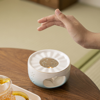 Încălzitor de ceai cu bază ceramică și lumânare pentru ceai înflorit – accesorii pentru prepararea ceaiului