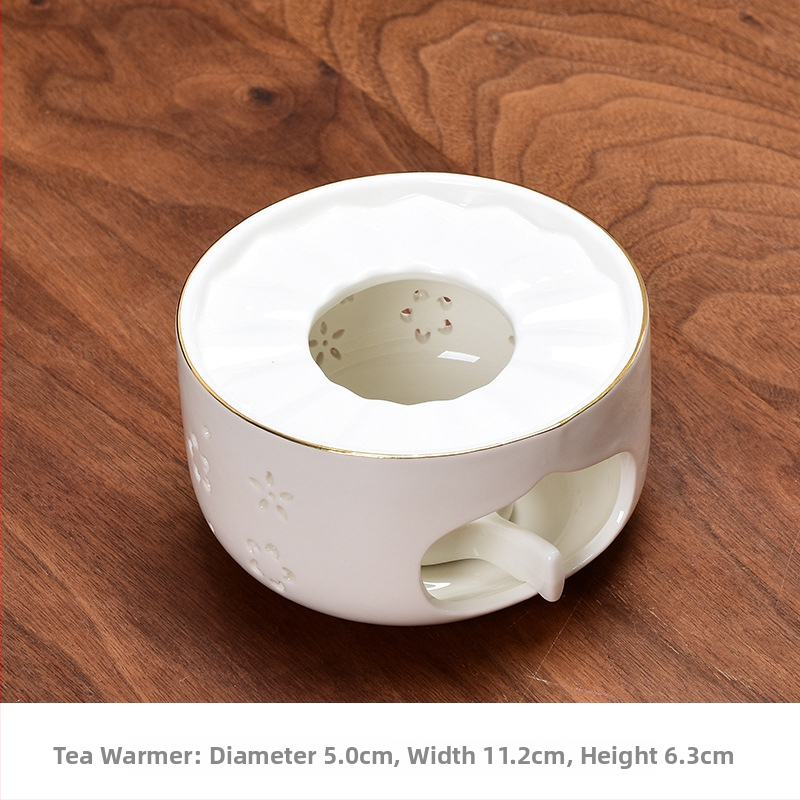 Încălzitor de ceai cu bază ceramică și lumânare pentru ceai înflorit – accesorii pentru prepararea ceaiului