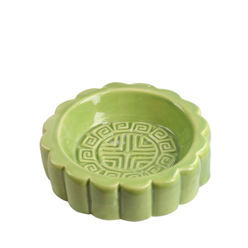 Farfurie ceramică rotundă în stil chinezesc pentru mooncake, sosuri, fructe uscate și bomboane
