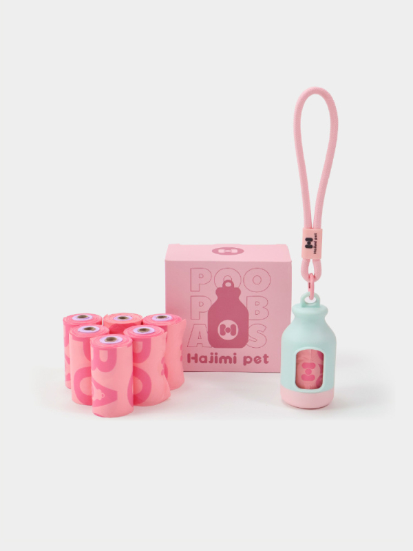 Hajimi Aparat pentru colectarea deșeurilor canine – pentru exterior și călătorii, design îngroșat, pungi biodegradabile bi-color
