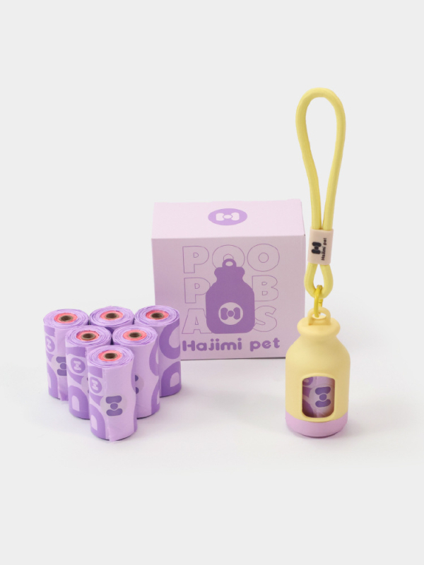 Hajimi Aparat pentru colectarea deșeurilor canine – pentru exterior și călătorii, design îngroșat, pungi biodegradabile bi-color
