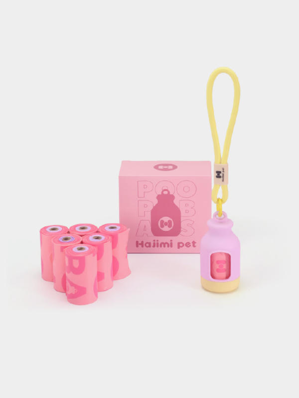 Hajimi Aparat pentru colectarea deșeurilor canine – pentru exterior și călătorii, design îngroșat, pungi biodegradabile bi-color