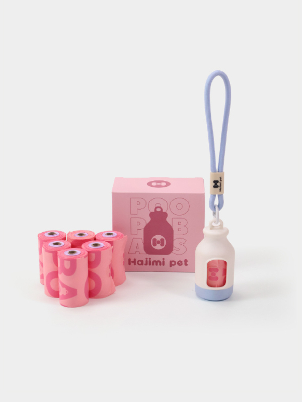 Hajimi Aparat pentru colectarea deșeurilor canine – pentru exterior și călătorii, design îngroșat, pungi biodegradabile bi-color