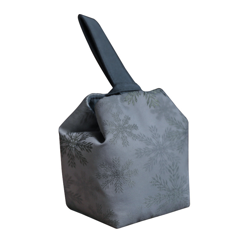 Sac gros din brocart de mătase, lucrat manual, pentru ceainic și ceașcă, stil minimalist chinezesc, husă de transport din material textil pentru setul de ceai în călătorie