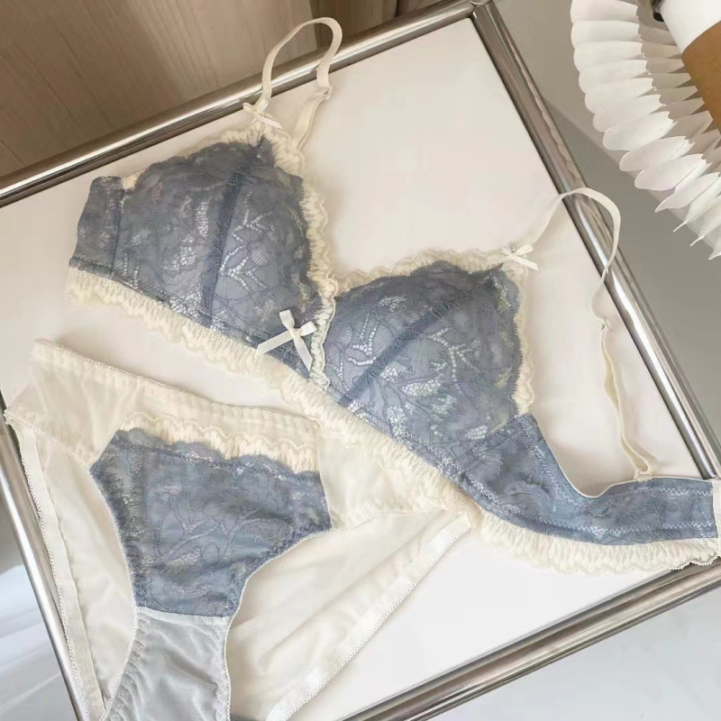 Francuski stil čipkasto žensko donje rublje – tanke košarice, 3/4 košarice, podesive naramenice, stražnja dvostruka kopča, prozračno i udobno