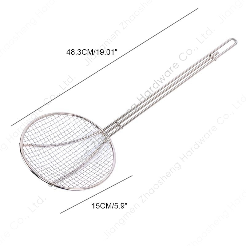 Sită mare pătrată din oțel inoxidabil pentru prăjit – filtru fin pentru cartofi prăjiți și paste, bucătărie comercială