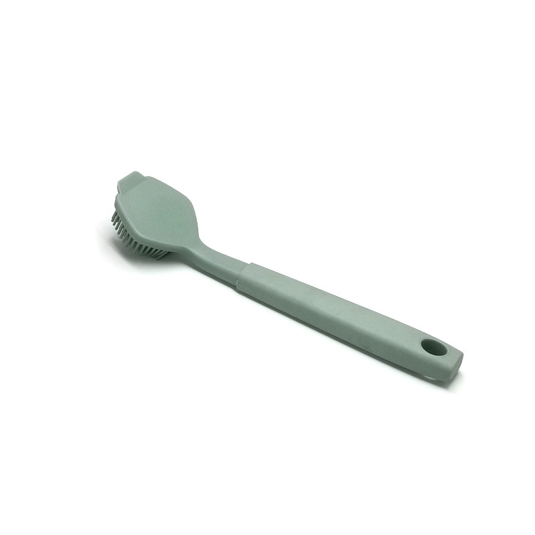 Set din silicon pentru bucătărie, 6 piese, cu mâner din lemn — antiaderent, rezistent la căldură; include spatulă, lingură de supă și lingură cu sită.