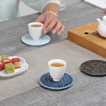 Suport ceramic pentru ceai și suport pentru ceașcă, ceremonie Kung Fu, bază izolatoare pentru ceainic și accesorii pentru setul de ceai chinezesc