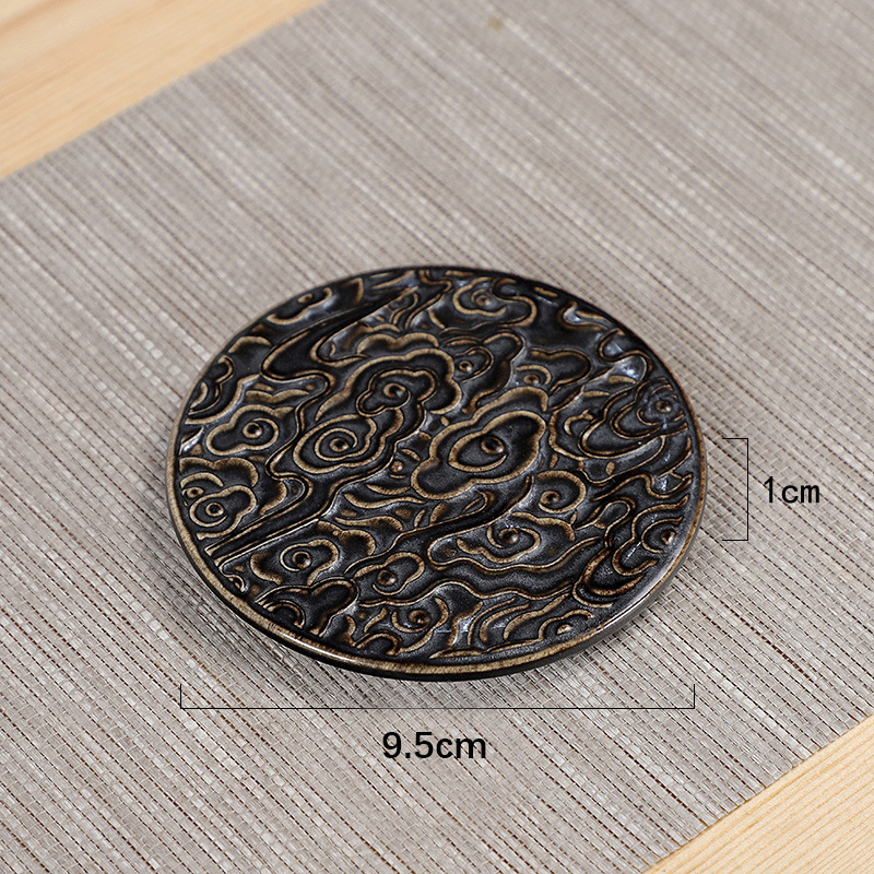 Suport ceramic pentru ceai și suport pentru ceașcă, ceremonie Kung Fu, bază izolatoare pentru ceainic și accesorii pentru setul de ceai chinezesc