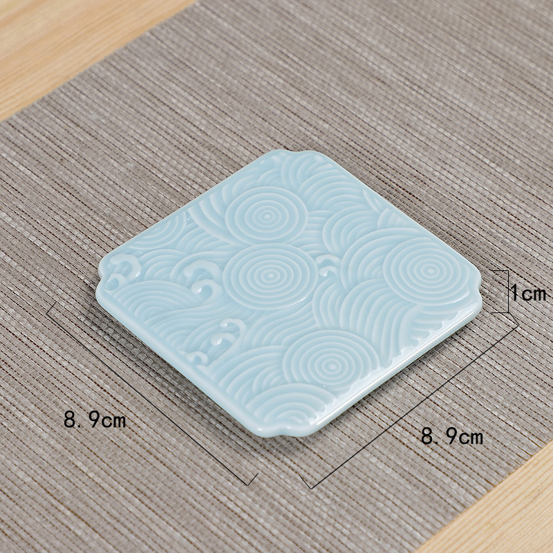 Suport ceramic pentru ceai și suport pentru ceașcă, ceremonie Kung Fu, bază izolatoare pentru ceainic și accesorii pentru setul de ceai chinezesc