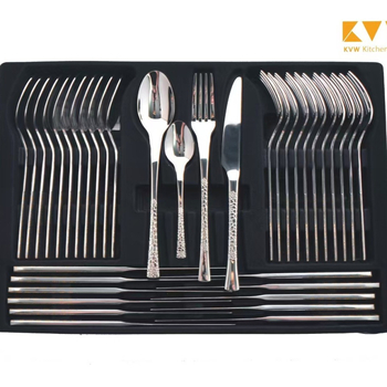 Set de tacâmuri din oțel inoxidabil, 72 de piese, cutie cadou – tacâmuri de stil occidental: cuțit, furcă și lingură, oțel inoxidabil 304, finisaj oglindă