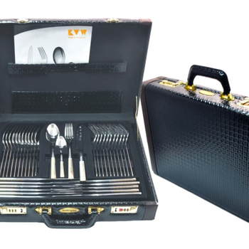 Set de tacâmuri din oțel inoxidabil, 72 de piese, cutie cadou – tacâmuri de stil occidental: cuțit, furcă și lingură, oțel inoxidabil 304, finisaj oglindă