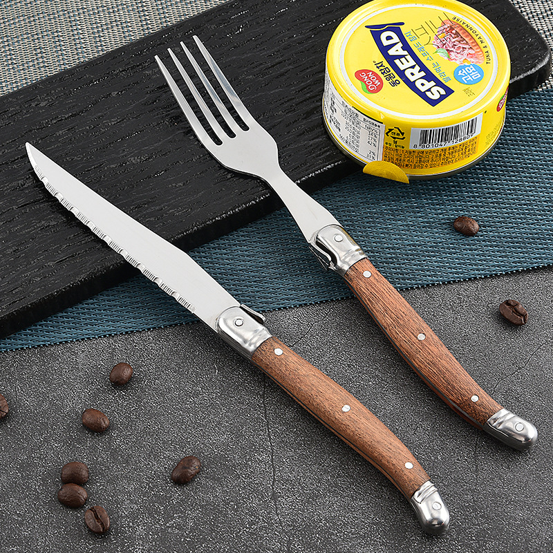 Set cuțite și furculițe pentru steak, stil franțuzesc, tacâmuri occidentale elegante pentru hoteluri