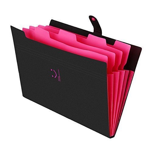 Dosar în stil coreean, cu mai multe compartimente tip acordeon, orizontal, A4, organizator portabil de documente pentru elevi de gimnaziu și liceu