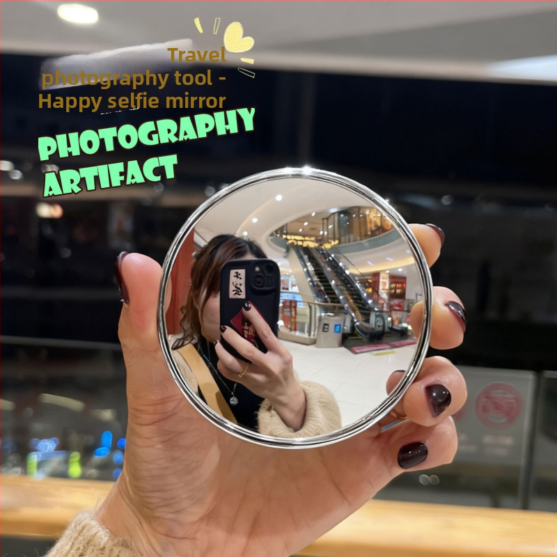 Prenosné okrúhle konvexné zrkadlo na cestovanie a fotografovanie