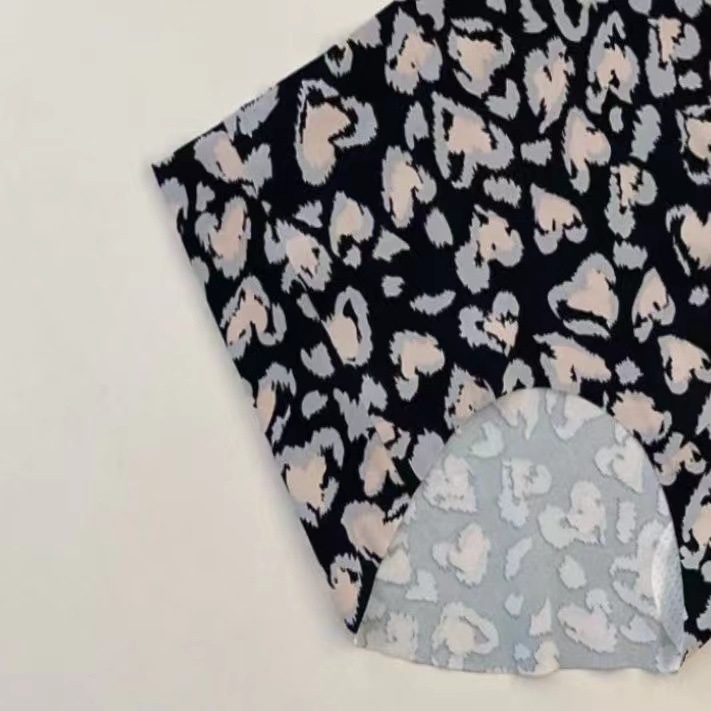 Leopard uzorak bezšavnog push-up grudnjaka s kompletnim setom, najlon materijal, udoban stražnji dizajn, francuski stil