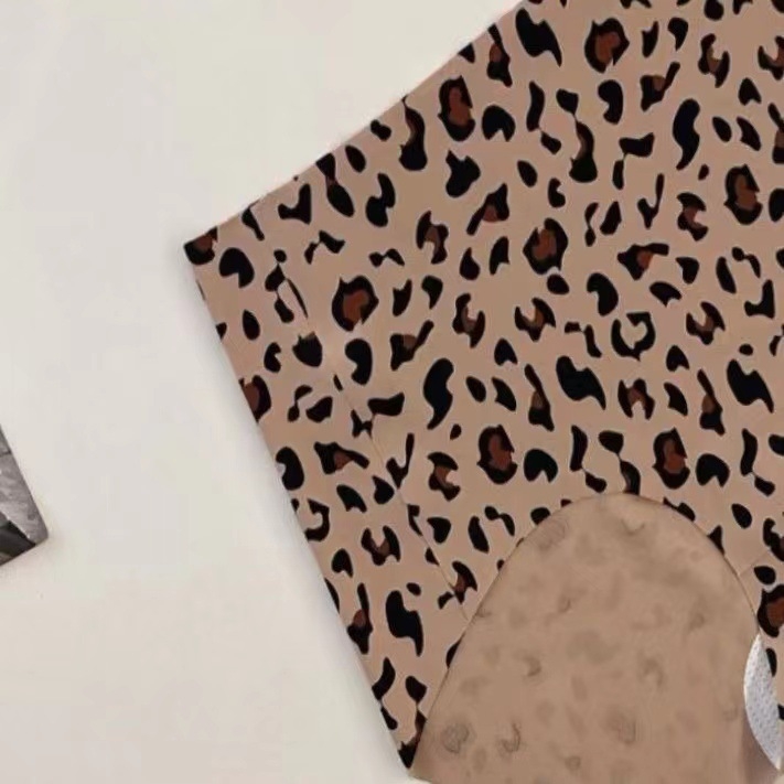 Leopard uzorak bezšavnog push-up grudnjaka s kompletnim setom, najlon materijal, udoban stražnji dizajn, francuski stil