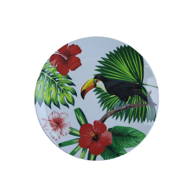 Set de veselă din melamină, farfurii rotunde cu model floral, inspirat de Instagram, de înaltă calitate, personalizabil