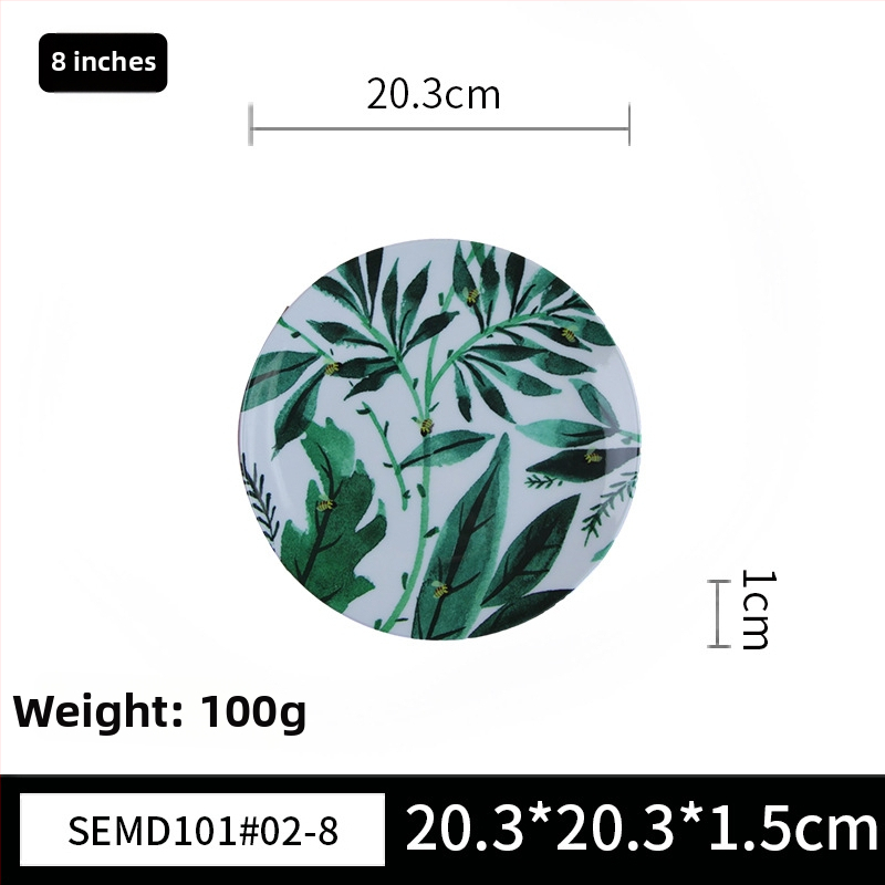 Set de veselă din melamină, farfurii rotunde cu model floral, inspirat de Instagram, de înaltă calitate, personalizabil