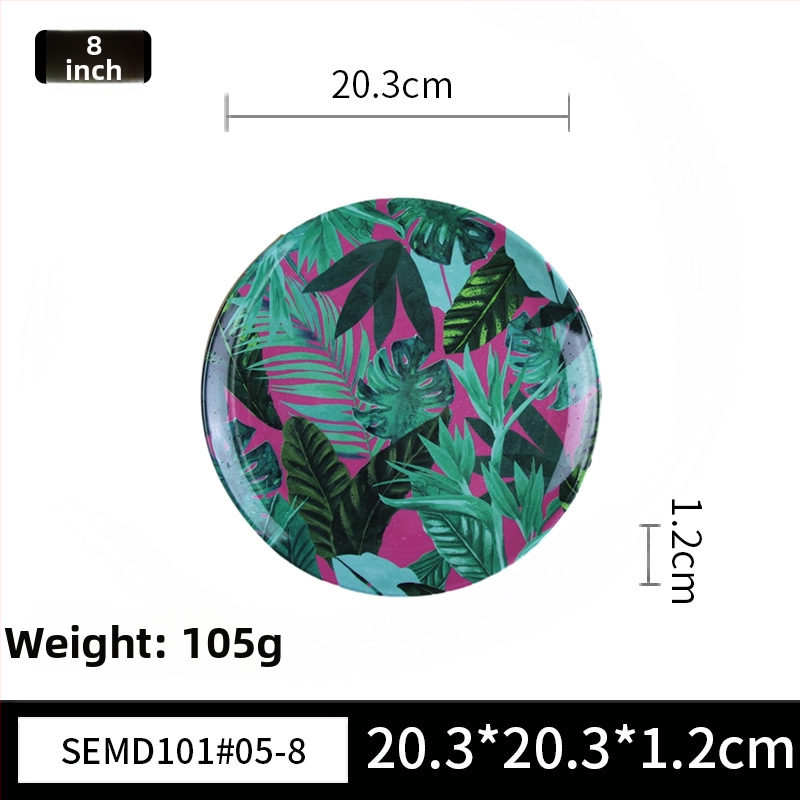 Set de veselă din melamină, farfurii rotunde cu model floral, inspirat de Instagram, de înaltă calitate, personalizabil
