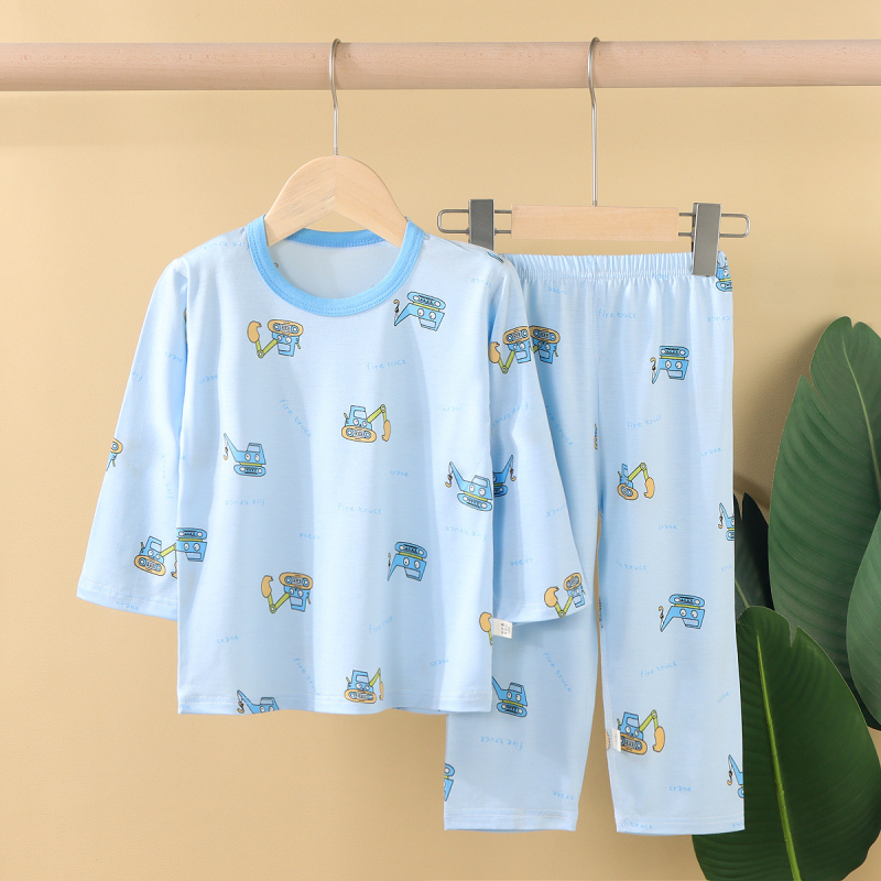 Dječje ljetne pidžame od Tencel Lyocell – unisex s dugim rukavima, kućna odjeća za djecu 3–8 godina, uzorci: životinje, pruge, crtići, avatar