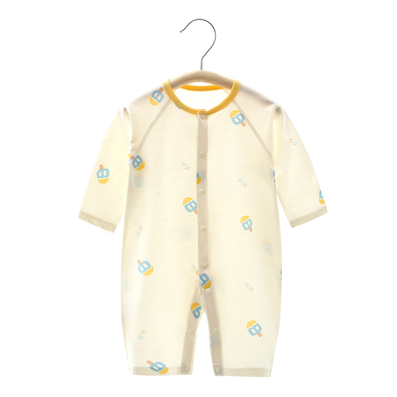 Nou-născuți: body de vară din bumbac subțire, 100% bumbac, mâneci lungi, unisex, 0–12 luni