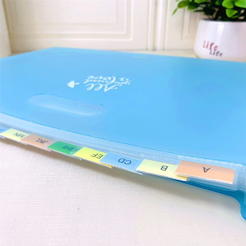 Organizator de fișiere cu acordeon pentru birou, 13 secțiuni, 6 buzunare, PP material