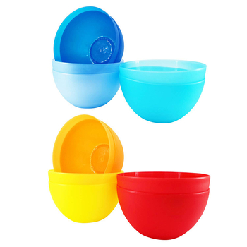 Farfurie de picnic din plastic, farfurie pentru fructe și bol pentru salată – rotundă, diametrul 15 cm, veselă de masă, potrivită pentru microunde