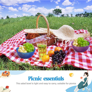 Farfurie de picnic din plastic, farfurie pentru fructe și bol pentru salată – rotundă, diametrul 15 cm, veselă de masă, potrivită pentru microunde
