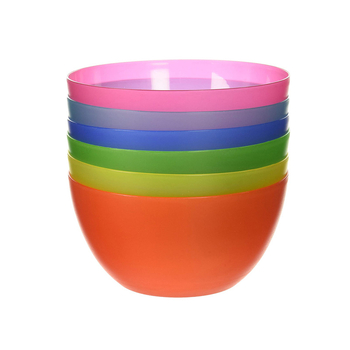 Farfurie de picnic din plastic, farfurie pentru fructe și bol pentru salată – rotundă, diametrul 15 cm, veselă de masă, potrivită pentru microunde