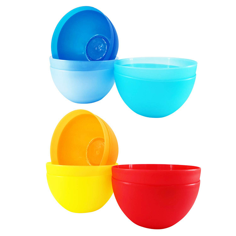 Farfurie de picnic din plastic, farfurie pentru fructe și bol pentru salată – rotundă, diametrul 15 cm, veselă de masă, potrivită pentru microunde