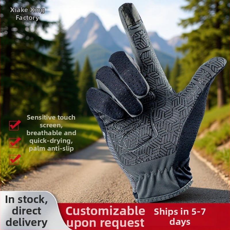 Jarné–letné cyklistické rukavice, unisex, pre mužov aj ženy, s dotykovým displejom, UV ochrana, priedušné, na mieru