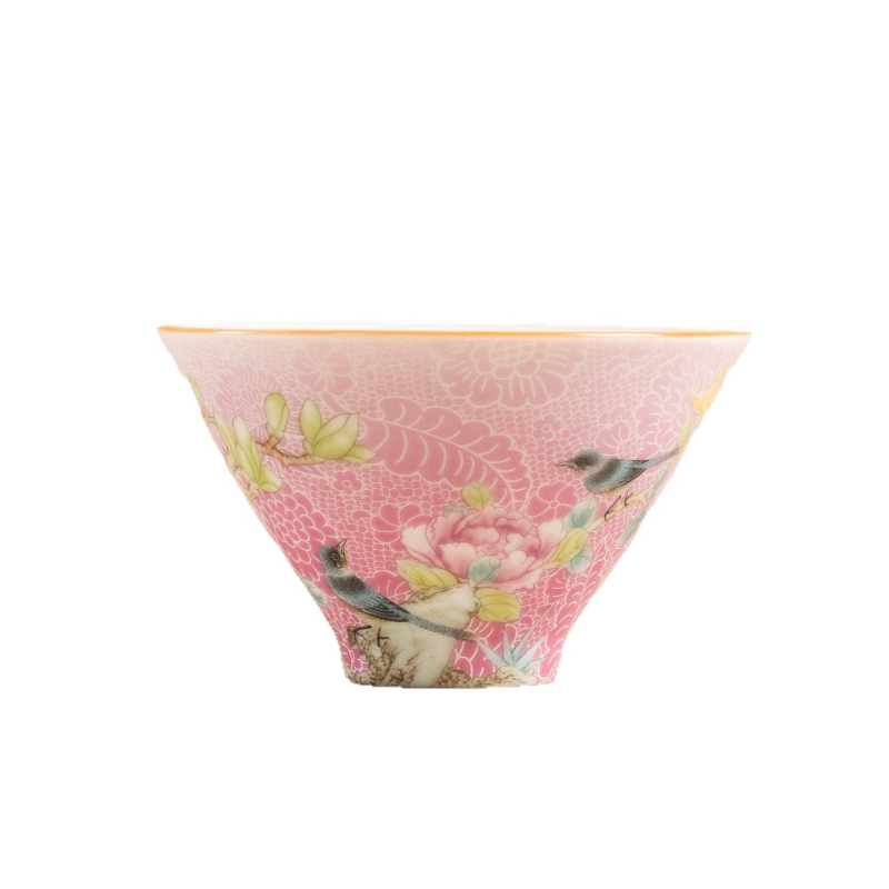 Set de ceai din porțelan emailat, 6 căni mici, set ceramic de înaltă calitate, în stil Palat