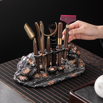 Set Gongfu pentru ceremonia ceaiului Six Gentlemen – accesorii de ceai de înaltă calitate, cleme pentru ceai și cuțit