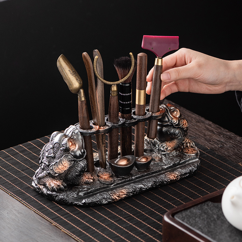 Set Gongfu pentru ceremonia ceaiului Six Gentlemen – accesorii de ceai de înaltă calitate, cleme pentru ceai și cuțit