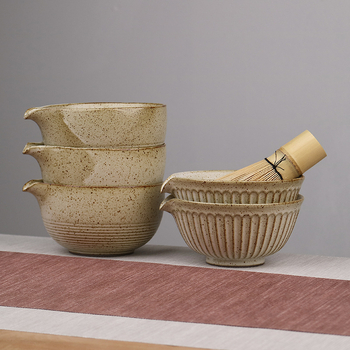 Vas de matcha în stil japonez, set cu suport pentru telul de bătut ceai, unelte ceramice pentru ceai și accesorii pentru ceremonia ceaiului, tel cu 100 dinți, perie și linguriță de ceai