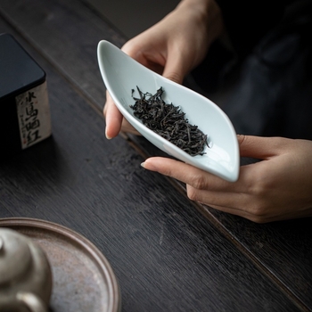 Suport ceramic glazurat în formă de frunză pentru ceai, separator pentru ceai – accesorii pentru ceremonia Kung Fu, șase domni