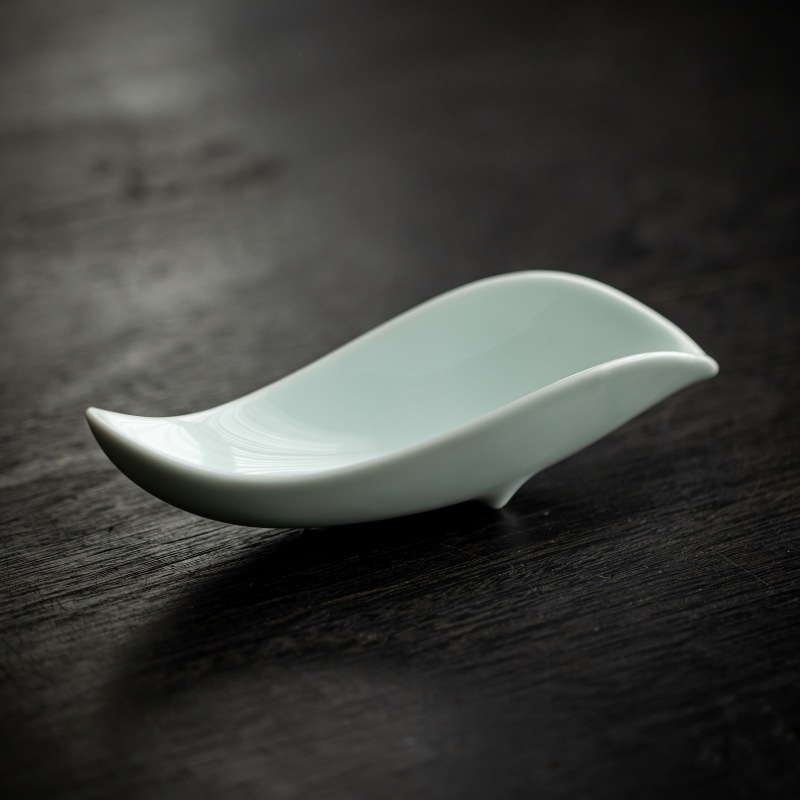 Suport ceramic glazurat în formă de frunză pentru ceai, separator pentru ceai – accesorii pentru ceremonia Kung Fu, șase domni