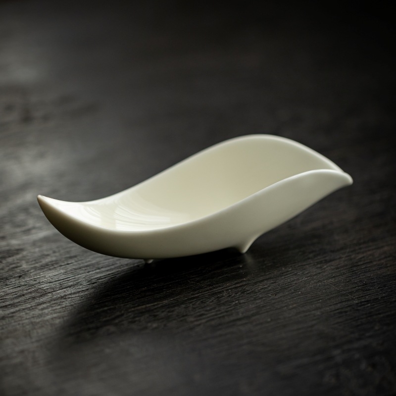 Suport ceramic glazurat în formă de frunză pentru ceai, separator pentru ceai – accesorii pentru ceremonia Kung Fu, șase domni