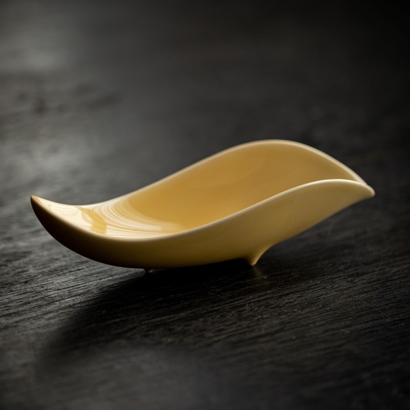 Suport ceramic glazurat în formă de frunză pentru ceai, separator pentru ceai – accesorii pentru ceremonia Kung Fu, șase domni