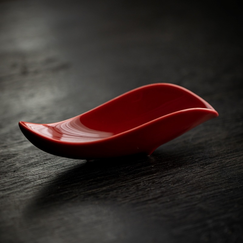 Suport ceramic glazurat în formă de frunză pentru ceai, separator pentru ceai – accesorii pentru ceremonia Kung Fu, șase domni