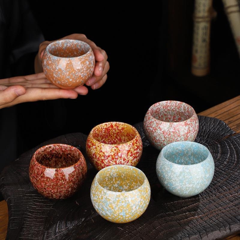 Ceașcă ceramică cu glazură de cuptor Dragon Egg, ceașcă Kung Fu pentru ceai, ceașcă mare de ceai, set de ceai cu glazură Tianmu.