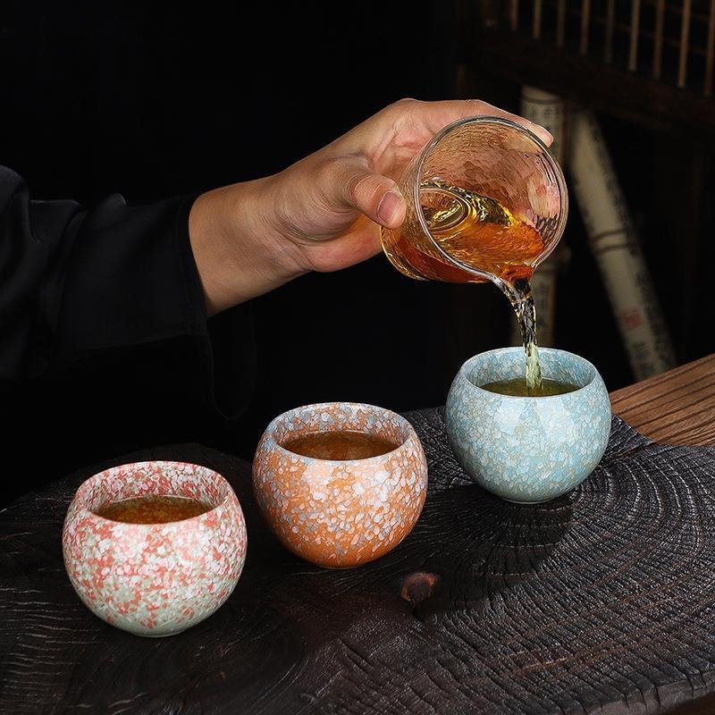 Ceașcă ceramică cu glazură de cuptor Dragon Egg, ceașcă Kung Fu pentru ceai, ceașcă mare de ceai, set de ceai cu glazură Tianmu.